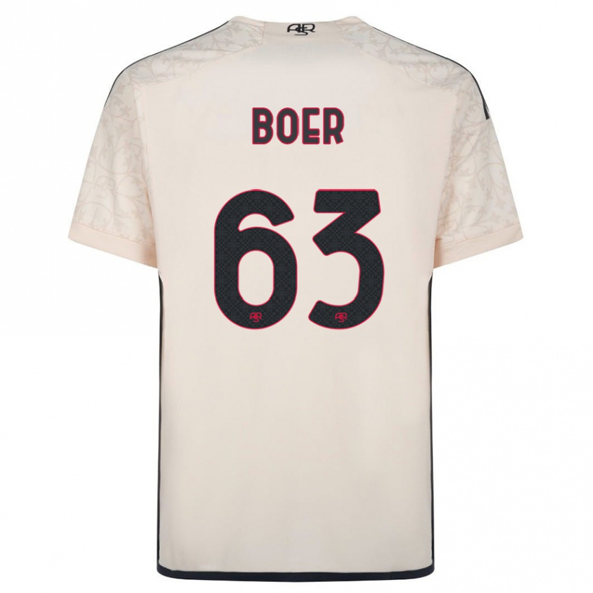 Damen Fußball Pietro Boer #63 Cremefarben Auswärtstrikot Trikot 2023/24 T-Shirt Luxemburg