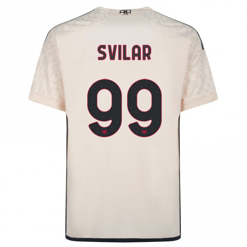 Damen Fußball Mile Svilar #99 Cremefarben Auswärtstrikot Trikot 2023/24 T-Shirt Luxemburg