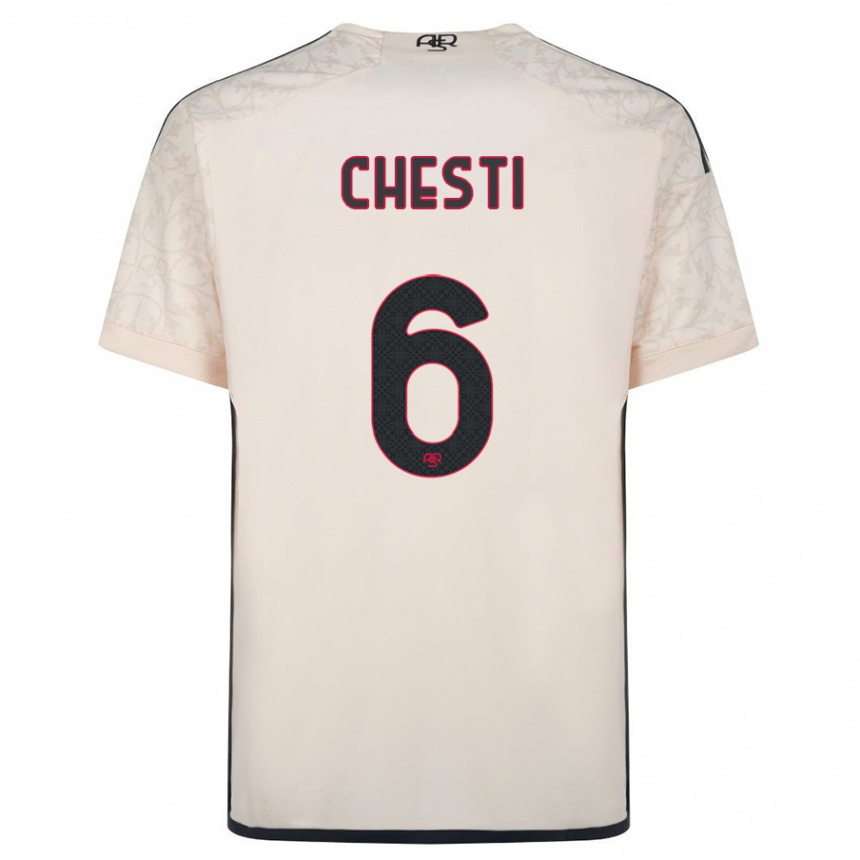 Damen Fußball Francesco Chesti #6 Cremefarben Auswärtstrikot Trikot 2023/24 T-Shirt Luxemburg