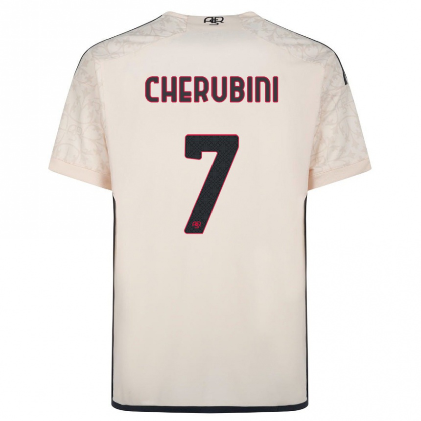 Damen Fußball Luigi Cherubini #7 Cremefarben Auswärtstrikot Trikot 2023/24 T-Shirt Luxemburg