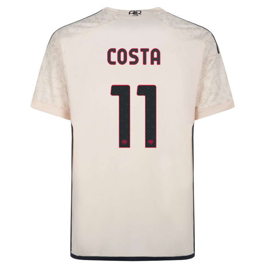 Damen Fußball João Costa #11 Cremefarben Auswärtstrikot Trikot 2023/24 T-Shirt Luxemburg