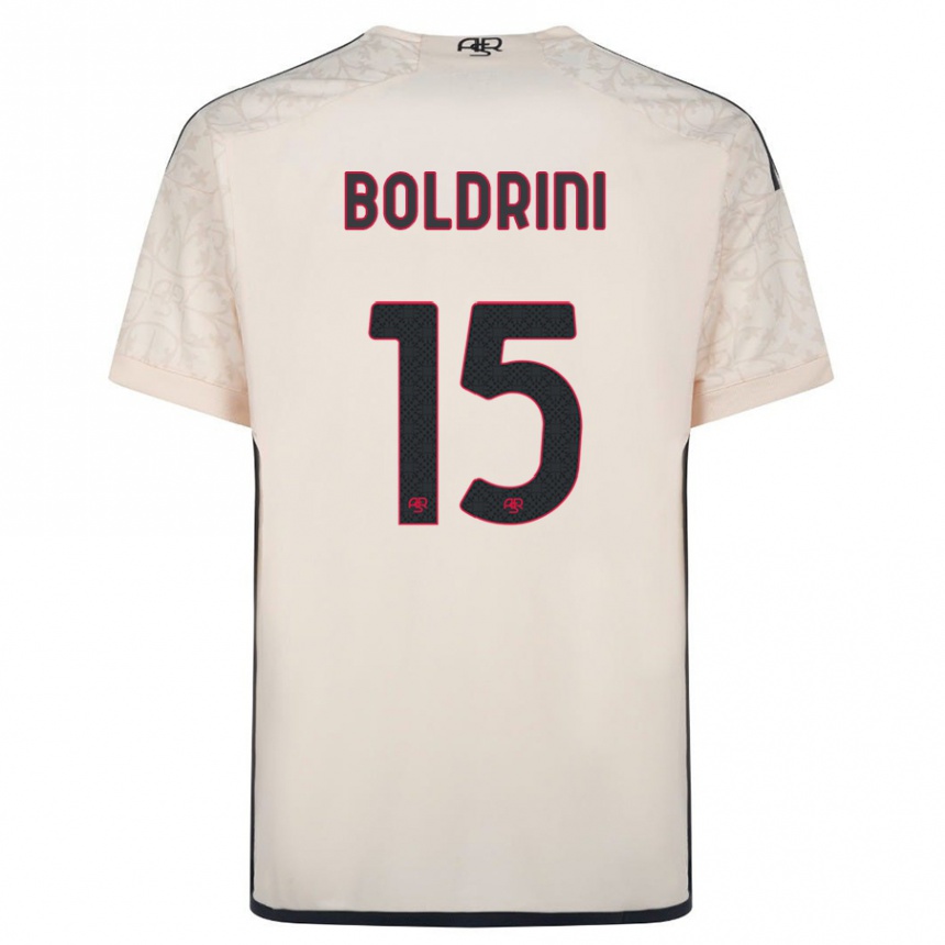 Damen Fußball Mattia Boldrini #15 Cremefarben Auswärtstrikot Trikot 2023/24 T-Shirt Luxemburg