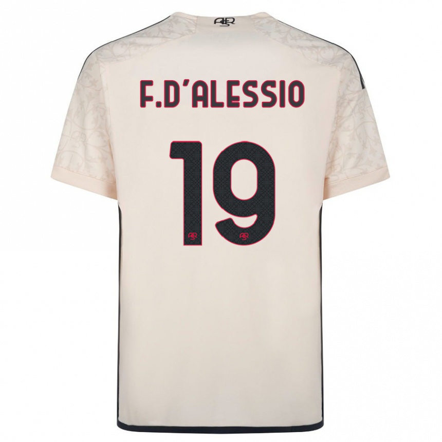 Damen Fußball Francesco D'alessio #19 Cremefarben Auswärtstrikot Trikot 2023/24 T-Shirt Luxemburg