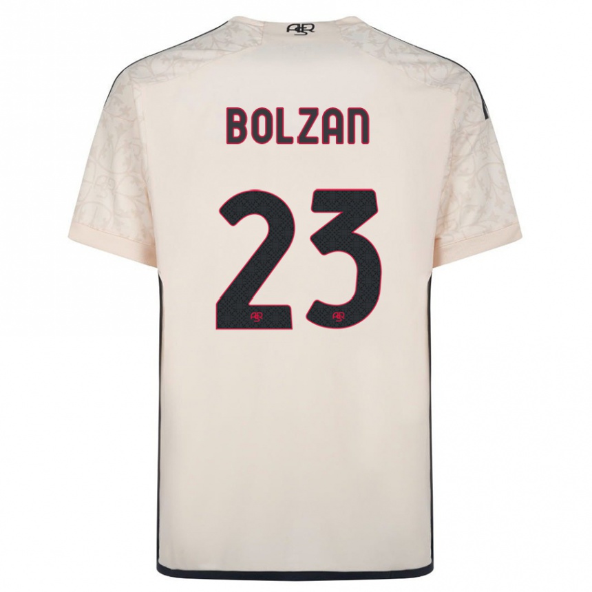 Damen Fußball Alessandro Bolzan #23 Cremefarben Auswärtstrikot Trikot 2023/24 T-Shirt Luxemburg