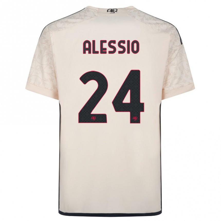 Damen Fußball Filippo Alessio #24 Cremefarben Auswärtstrikot Trikot 2023/24 T-Shirt Luxemburg