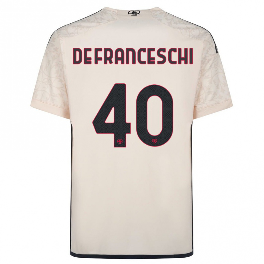 Damen Fußball Leonardo De Franceschi #40 Cremefarben Auswärtstrikot Trikot 2023/24 T-Shirt Luxemburg