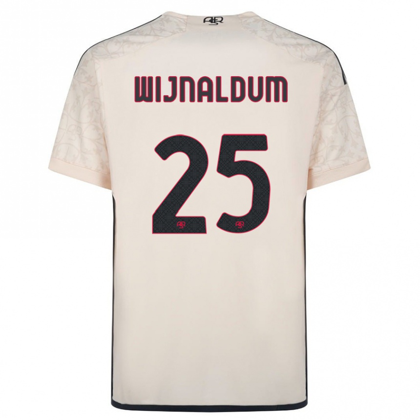 Damen Fußball Georginio Wijnaldum #25 Cremefarben Auswärtstrikot Trikot 2023/24 T-Shirt Luxemburg