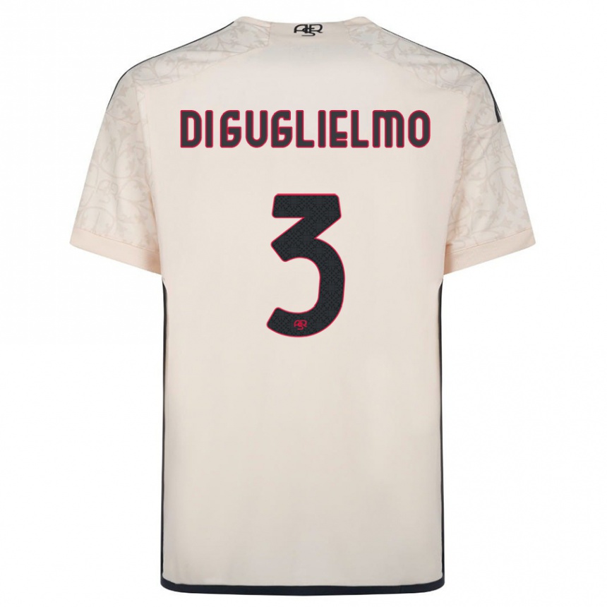 Damen Fußball Lucia Di Guglielmo #3 Cremefarben Auswärtstrikot Trikot 2023/24 T-Shirt Luxemburg