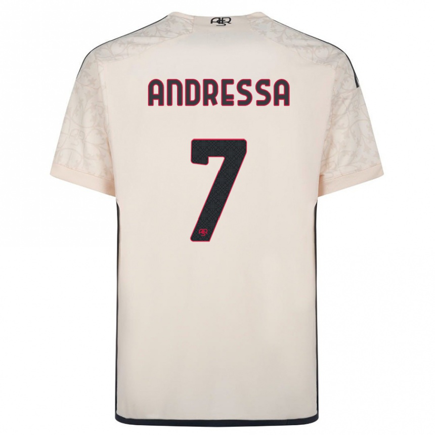 Damen Fußball Andressa #7 Cremefarben Auswärtstrikot Trikot 2023/24 T-Shirt Luxemburg