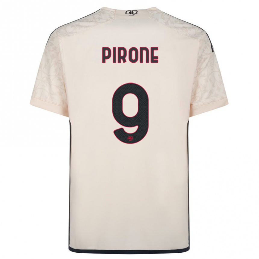 Damen Fußball Valeria Pirone #9 Cremefarben Auswärtstrikot Trikot 2023/24 T-Shirt Luxemburg