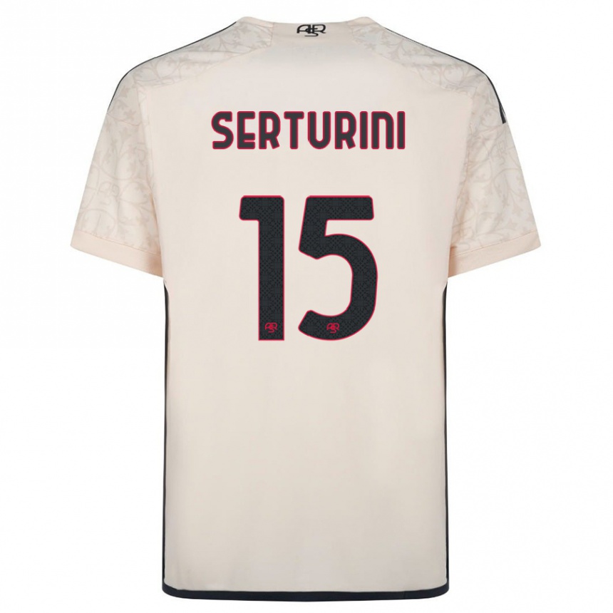 Damen Fußball Annamaria Serturini #15 Cremefarben Auswärtstrikot Trikot 2023/24 T-Shirt Luxemburg