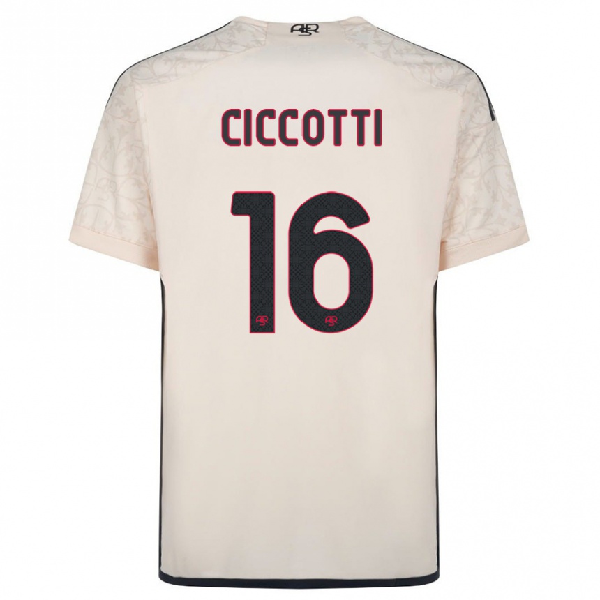 Damen Fußball Claudia Ciccotti #16 Cremefarben Auswärtstrikot Trikot 2023/24 T-Shirt Luxemburg