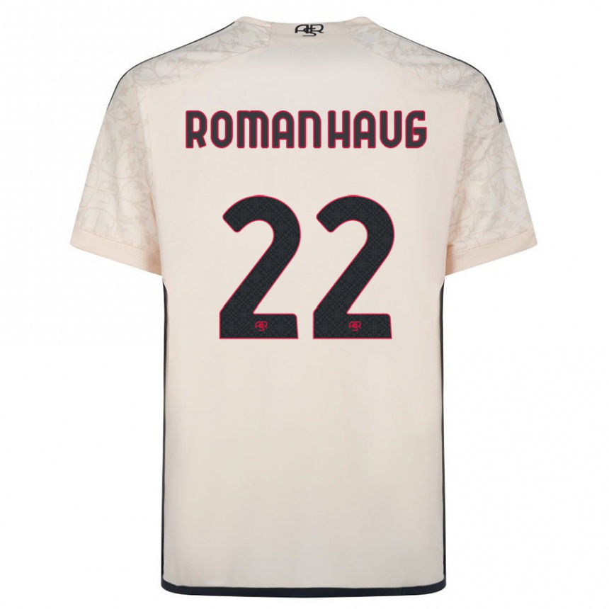 Damen Fußball Sophie Roman Haug #22 Cremefarben Auswärtstrikot Trikot 2023/24 T-Shirt Luxemburg