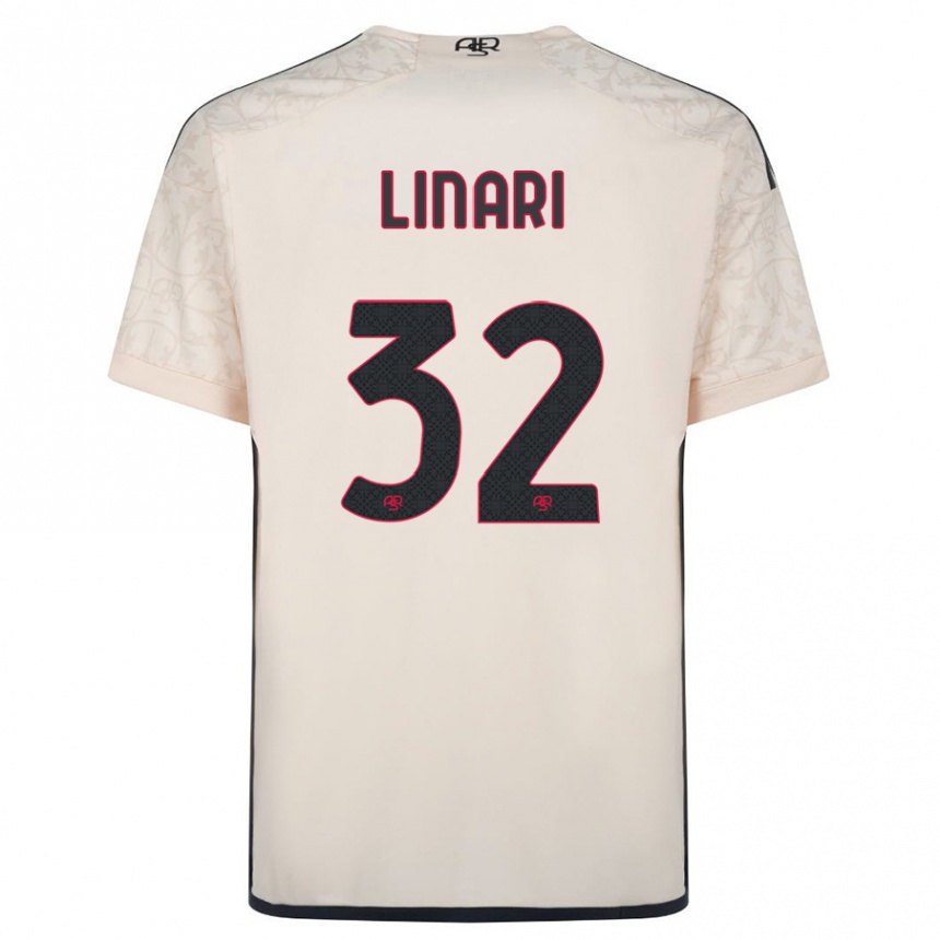 Damen Fußball Elena Linari #32 Cremefarben Auswärtstrikot Trikot 2023/24 T-Shirt Luxemburg