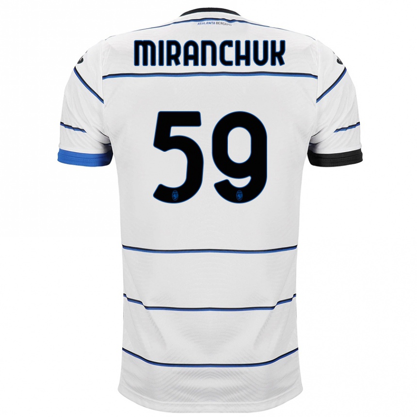 Damen Fußball Aleksey Miranchuk #59 Weiß Auswärtstrikot Trikot 2023/24 T-Shirt Luxemburg