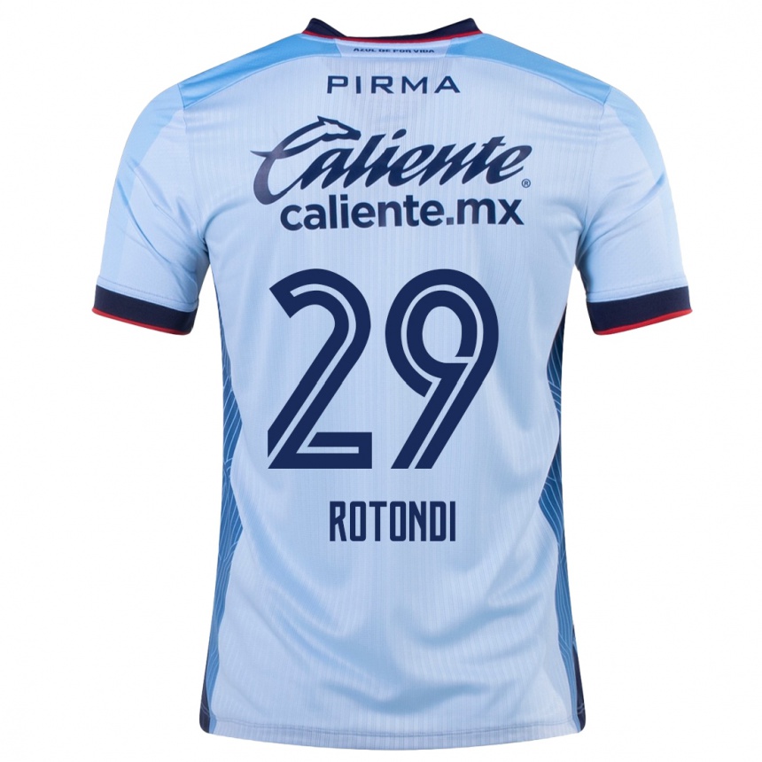 Damen Fußball Carlos Rotondi #29 Himmelblau Auswärtstrikot Trikot 2023/24 T-Shirt Luxemburg
