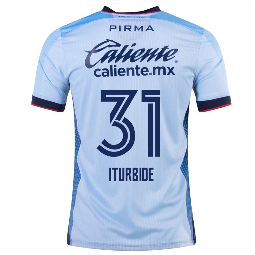 Damen Fußball Luis Iturbide #31 Himmelblau Auswärtstrikot Trikot 2023/24 T-Shirt Luxemburg