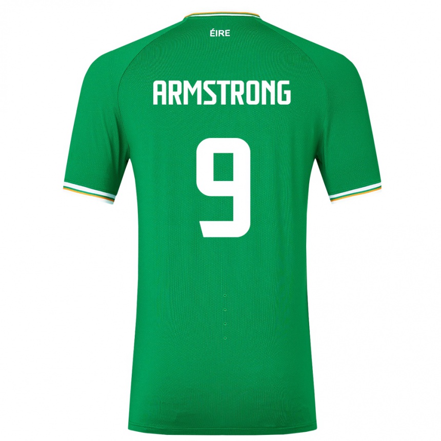 Kinder Fußball Irische Sinclair Armstrong #9 Grün Heimtrikot Trikot 24-26 T-Shirt Luxemburg