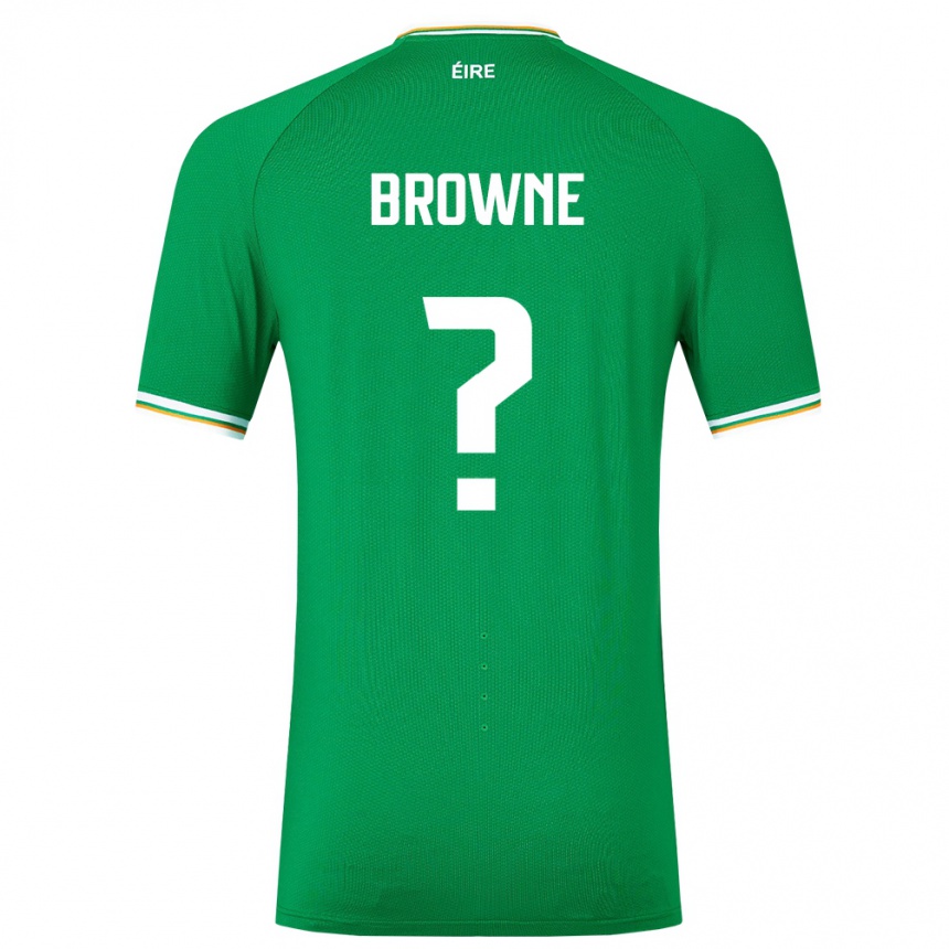 Kinder Fußball Irische Luke Browne #0 Grün Heimtrikot Trikot 24-26 T-Shirt Luxemburg