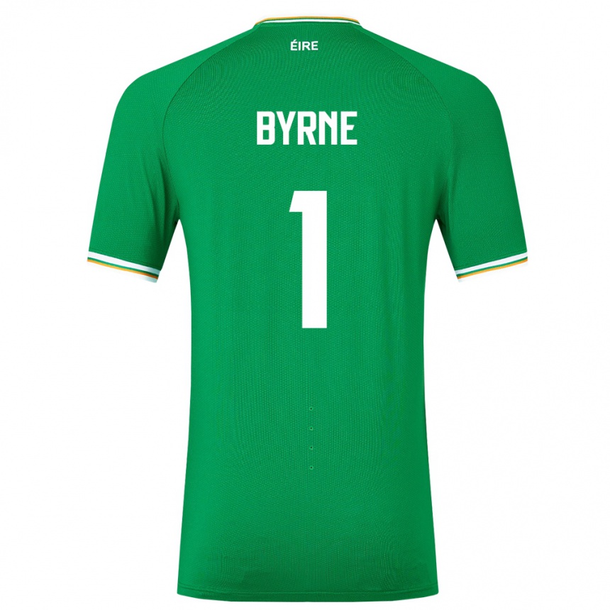 Kinder Fußball Irische Reece Byrne #1 Grün Heimtrikot Trikot 24-26 T-Shirt Luxemburg