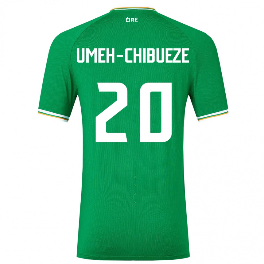 Kinder Fußball Irische Franco Umeh-Chibueze #20 Grün Heimtrikot Trikot 24-26 T-Shirt Luxemburg