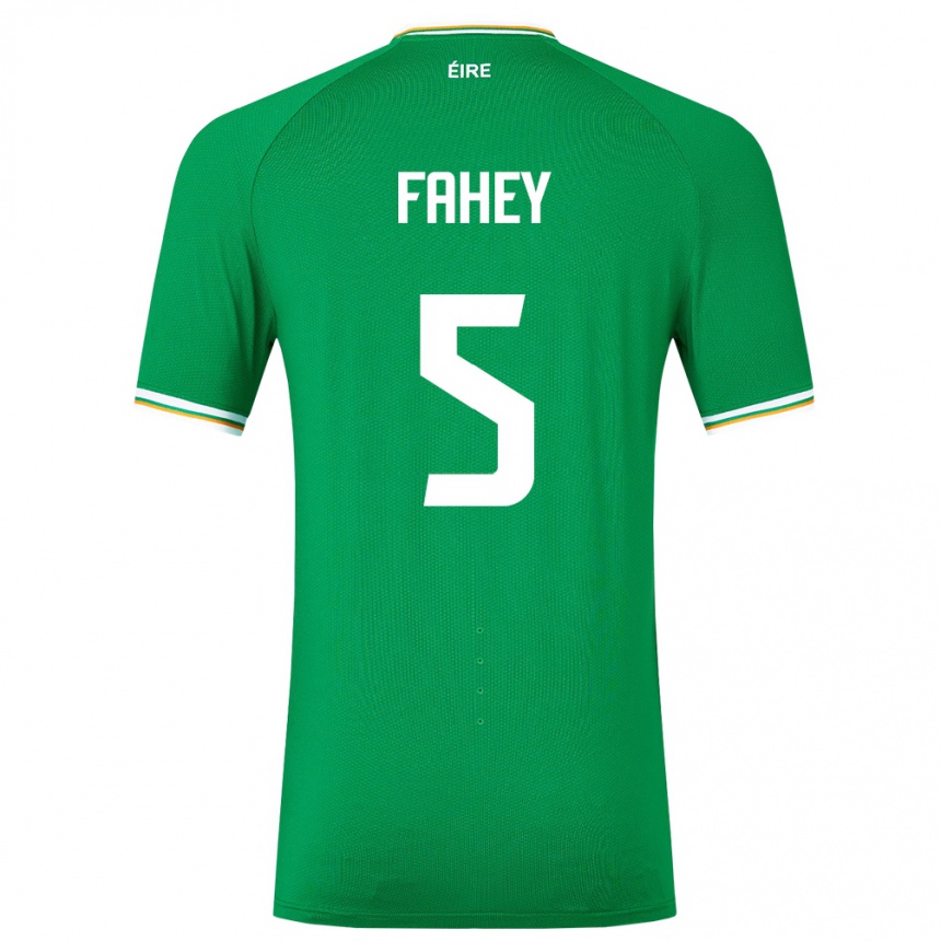 Kinder Fußball Irische Niamh Fahey #5 Grün Heimtrikot Trikot 24-26 T-Shirt Luxemburg