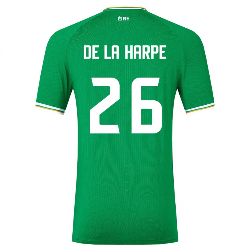 Kinder Fußball Irische Deborah-Anne De La Harpe #26 Grün Heimtrikot Trikot 24-26 T-Shirt Luxemburg