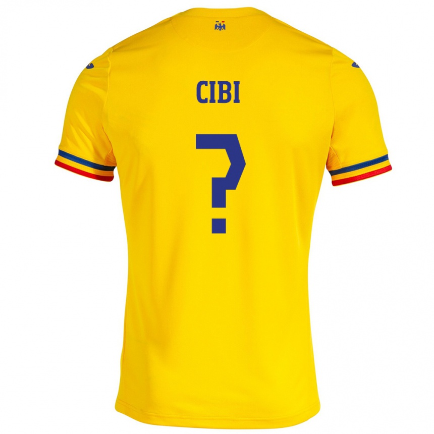 Kinder Fußball Rumänische Fabiano Cibi #0 Gelb Heimtrikot Trikot 24-26 T-Shirt Luxemburg