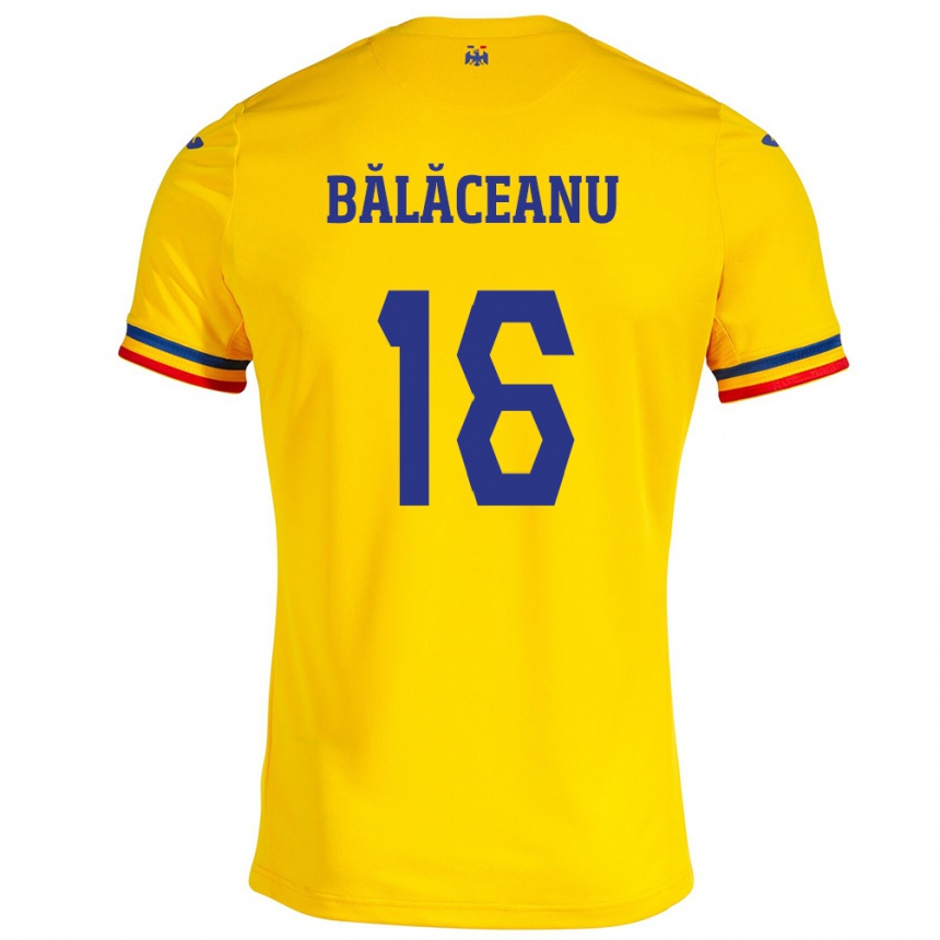 Kinder Fußball Rumänische Ioana Bălăceanu #16 Gelb Heimtrikot Trikot 24-26 T-Shirt Luxemburg