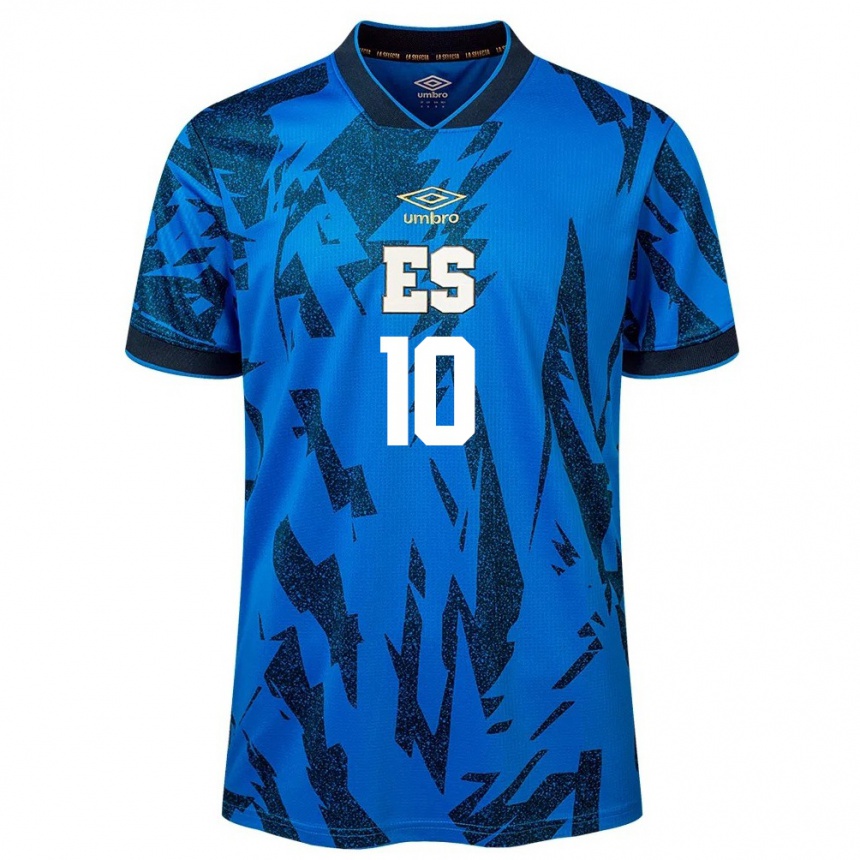 Kinder Fußball El Salvador Rafael Tejada #10 Blau Heimtrikot Trikot 24-26 T-Shirt Luxemburg