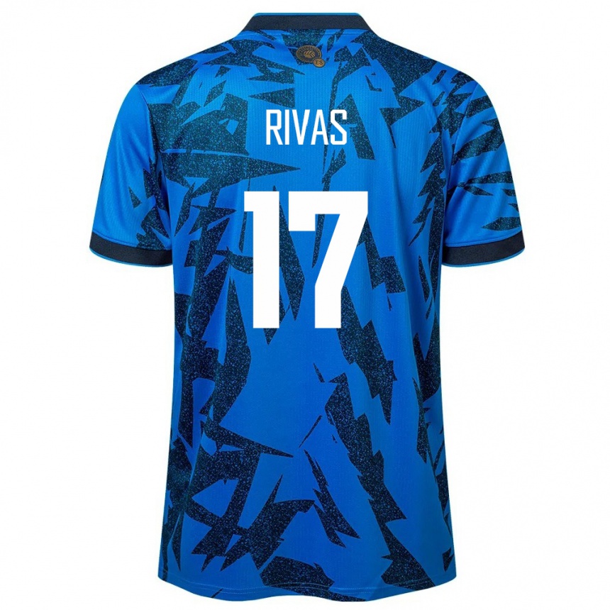 Kinder Fußball El Salvador Eduardo Rivas #17 Blau Heimtrikot Trikot 24-26 T-Shirt Luxemburg