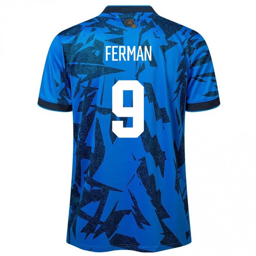 Kinder Fußball El Salvador Javier Ferman #9 Blau Heimtrikot Trikot 24-26 T-Shirt Luxemburg