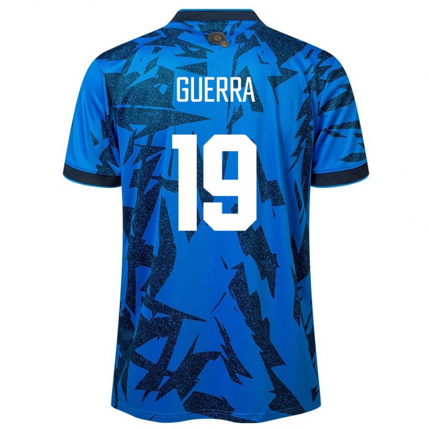 Kinder Fußball El Salvador Steven Guerra #19 Blau Heimtrikot Trikot 24-26 T-Shirt Luxemburg