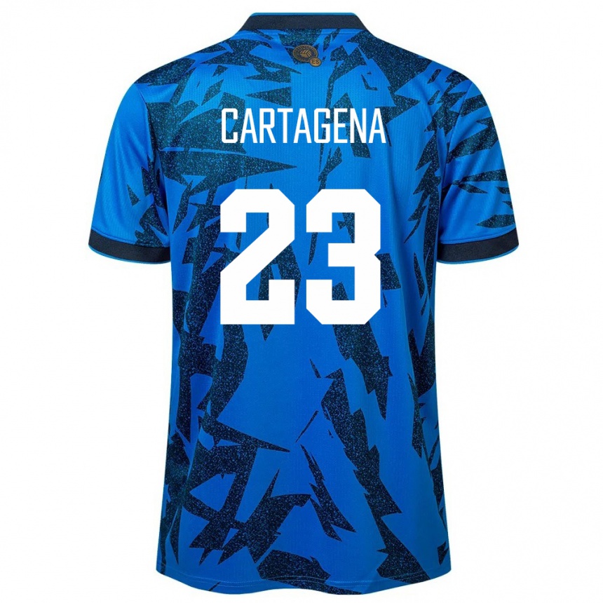 Kinder Fußball El Salvador Melvin Cartagena #23 Blau Heimtrikot Trikot 24-26 T-Shirt Luxemburg