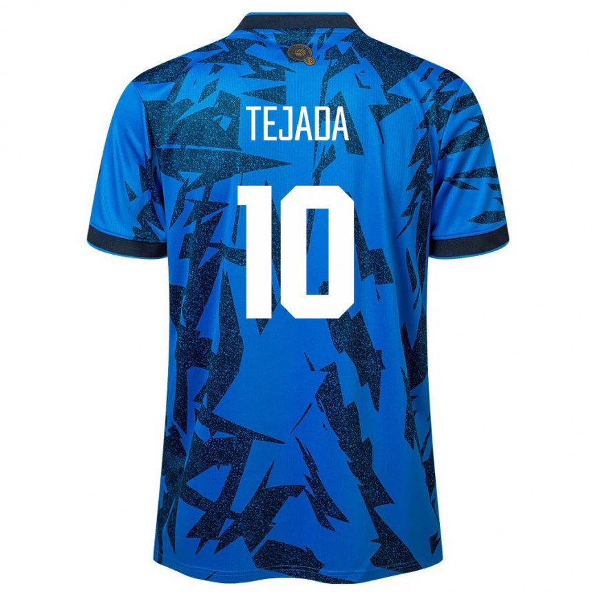 Kinder Fußball El Salvador Rafael Tejada #10 Blau Heimtrikot Trikot 24-26 T-Shirt Luxemburg