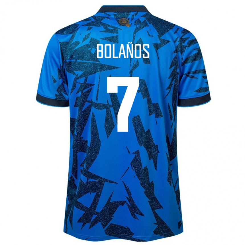 Kinder Fußball El Salvador Javier Bolaños #7 Blau Heimtrikot Trikot 24-26 T-Shirt Luxemburg