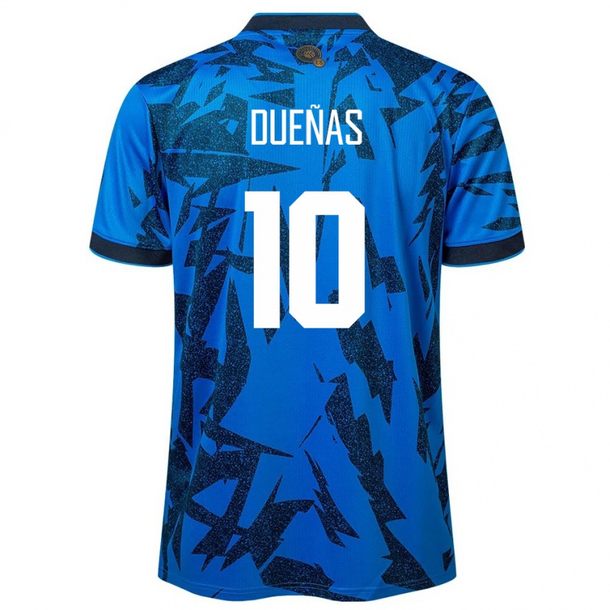 Kinder Fußball El Salvador Enrico Dueñas #10 Blau Heimtrikot Trikot 24-26 T-Shirt Luxemburg