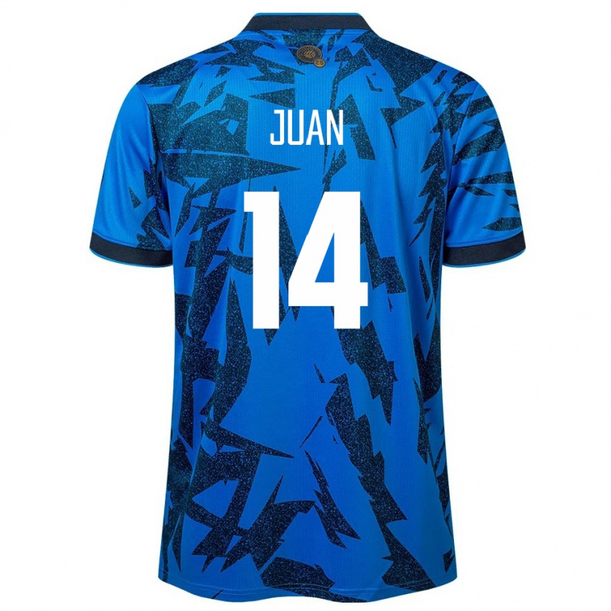 Kinder Fußball El Salvador Juan Sánchez #14 Blau Heimtrikot Trikot 24-26 T-Shirt Luxemburg