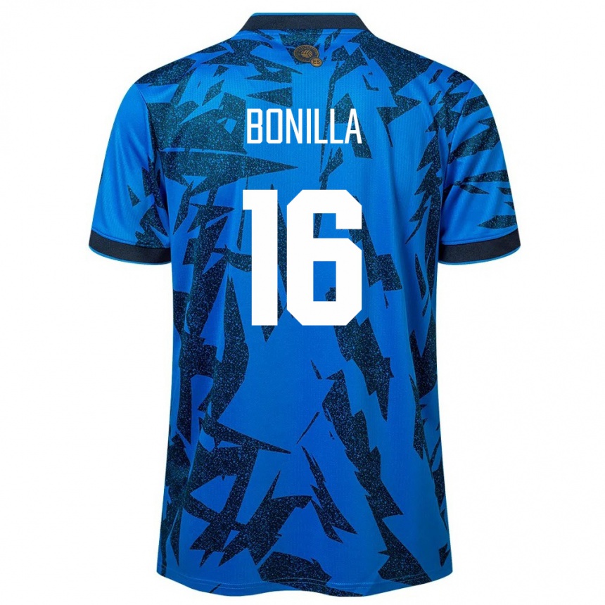 Kinder Fußball El Salvador Elmer Bonilla #16 Blau Heimtrikot Trikot 24-26 T-Shirt Luxemburg