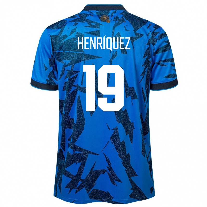 Kinder Fußball El Salvador Alejandro Henríquez #19 Blau Heimtrikot Trikot 24-26 T-Shirt Luxemburg