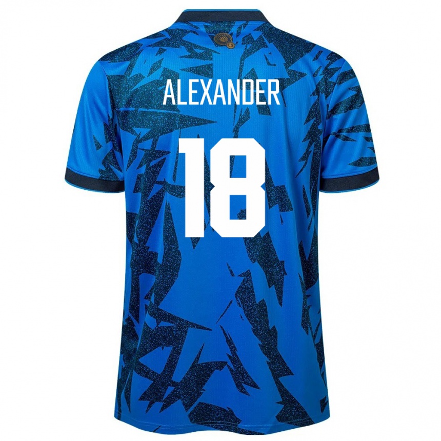 Kinder Fußball El Salvador Alexander Aguilar #18 Blau Heimtrikot Trikot 24-26 T-Shirt Luxemburg