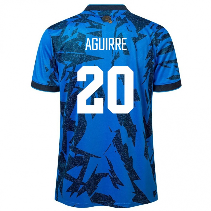 Kinder Fußball El Salvador Jonathan Aguirre #20 Blau Heimtrikot Trikot 24-26 T-Shirt Luxemburg