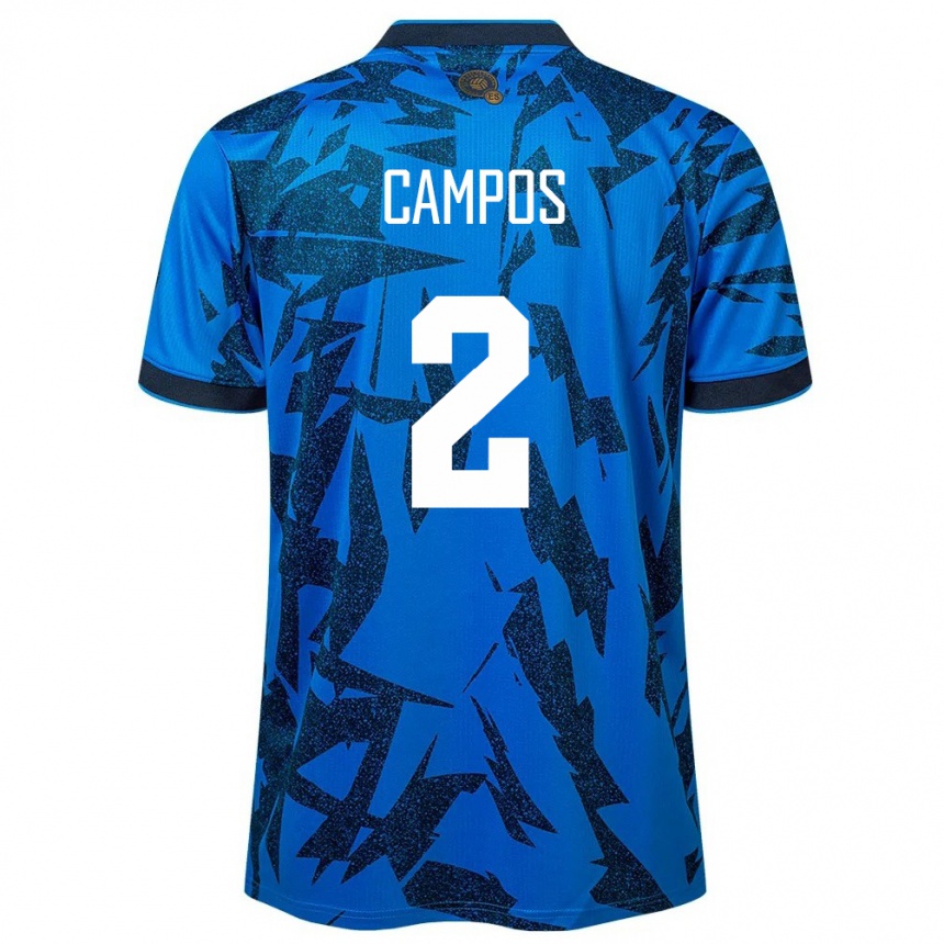 Kinder Fußball El Salvador Adonis Campos #2 Blau Heimtrikot Trikot 24-26 T-Shirt Luxemburg