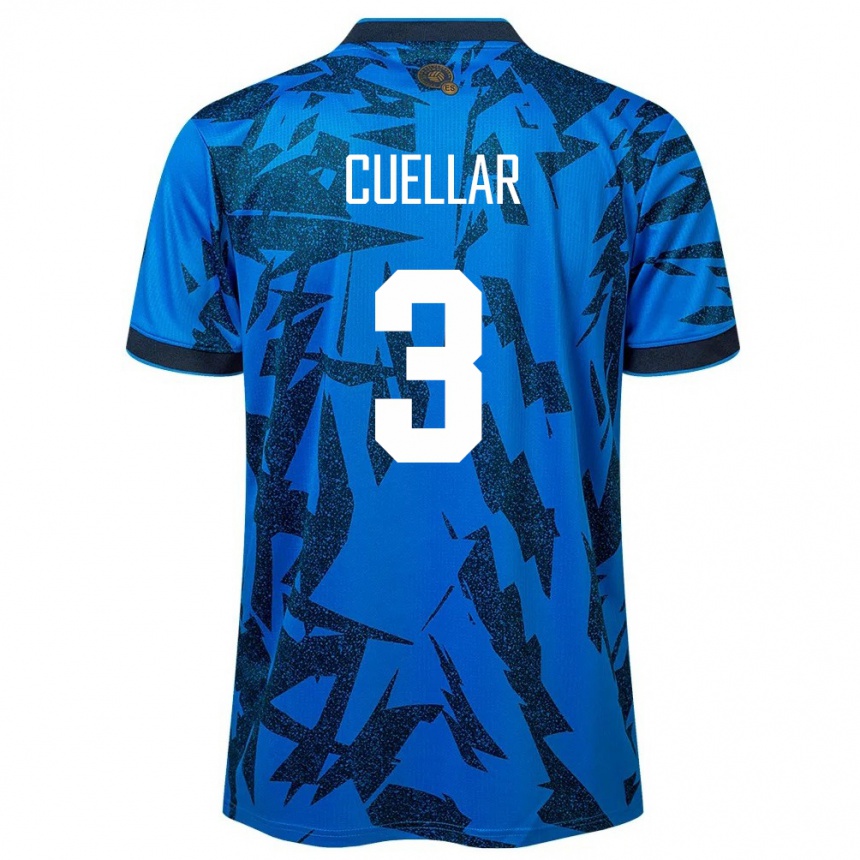 Kinder Fußball El Salvador Sarina Cuellar #3 Blau Heimtrikot Trikot 24-26 T-Shirt Luxemburg