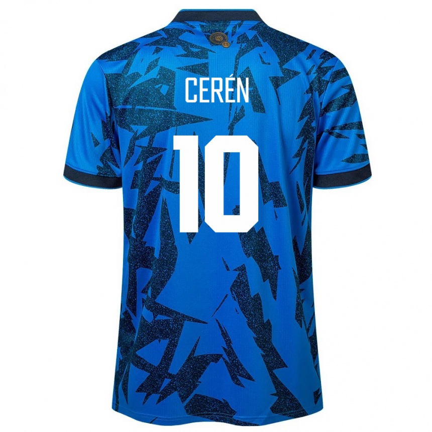 Kinder Fußball El Salvador Brenda Cerén #10 Blau Heimtrikot Trikot 24-26 T-Shirt Luxemburg