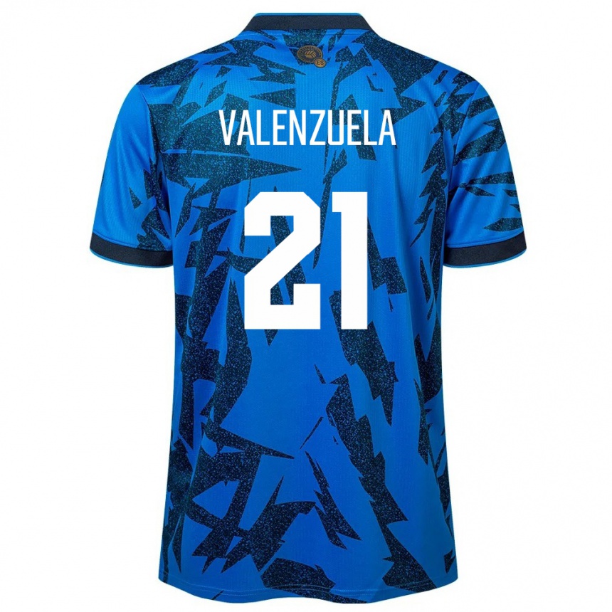 Kinder Fußball El Salvador Ana Valenzuela #21 Blau Heimtrikot Trikot 24-26 T-Shirt Luxemburg