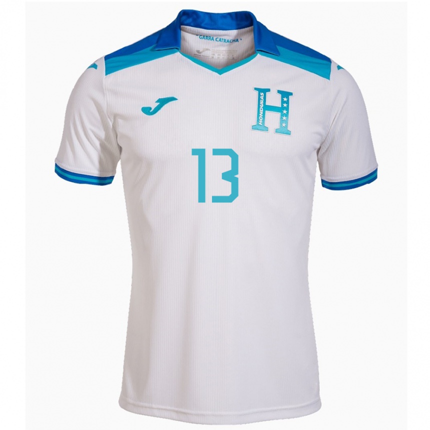 Kinder Fußball Honduras Edwin Maldonado #13 Weiß Heimtrikot Trikot 24-26 T-Shirt Luxemburg