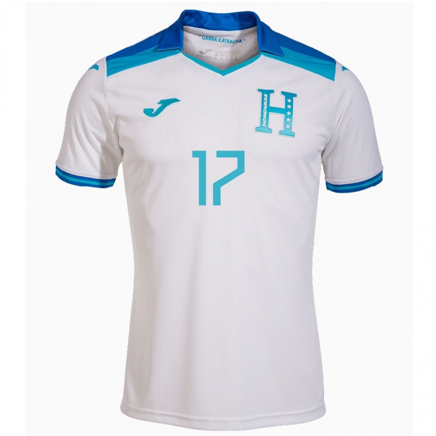 Kinder Fußball Honduras Saúl Estrada #17 Weiß Heimtrikot Trikot 24-26 T-Shirt Luxemburg