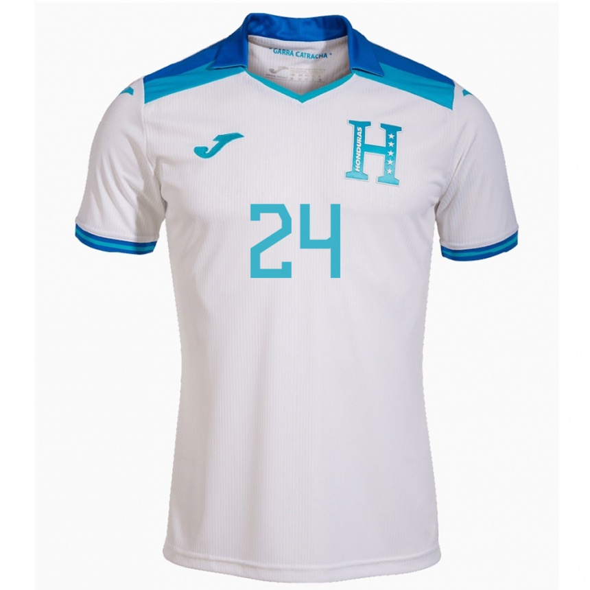 Kinder Fußball Honduras Daniel Carter #24 Weiß Heimtrikot Trikot 24-26 T-Shirt Luxemburg