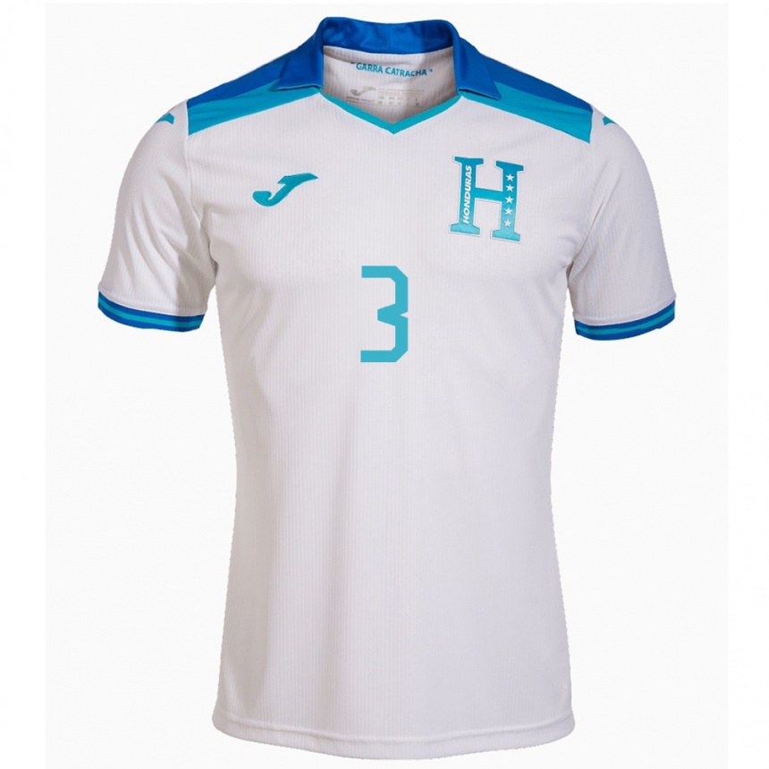 Kinder Fußball Honduras David Herrera #3 Weiß Heimtrikot Trikot 24-26 T-Shirt Luxemburg